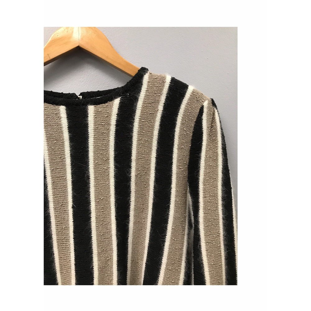vintage 1980s striped sweater‎ M retro petite 80s - Picture 4 of 7